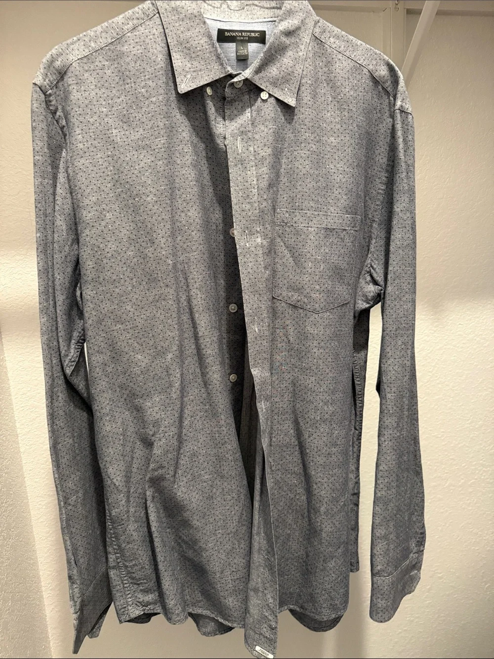 Banana Republic Men's Light Blue Microdot Button-Down Shirt